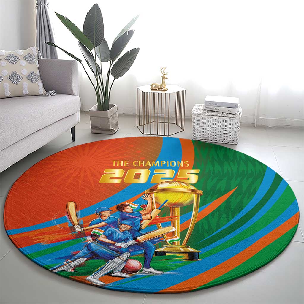 Indian Cricket Men in Blue The Champion 2025 Round Carpet