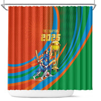 Indian Cricket Men in Blue The Champion 2025 Shower Curtain
