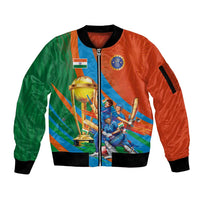 Indian Cricket Men in Blue The Champion 2025 Sleeve Zip Bomber Jacket