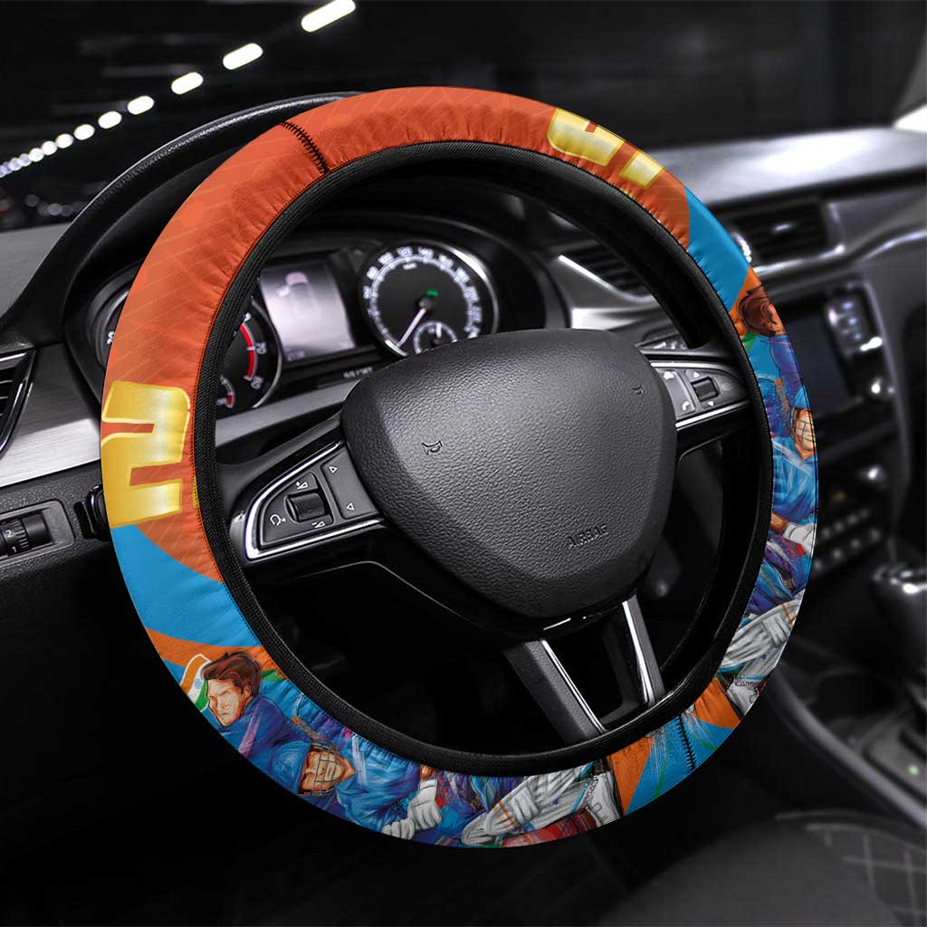 Indian Cricket Men in Blue The Champion 2025 Steering Wheel Cover