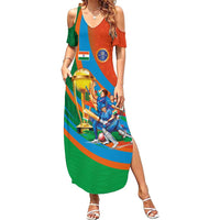 Indian Cricket Men in Blue The Champion 2025 Summer Maxi Dress