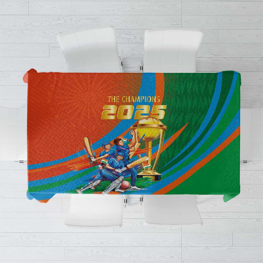 Indian Cricket Men in Blue The Champion 2025 Tablecloth
