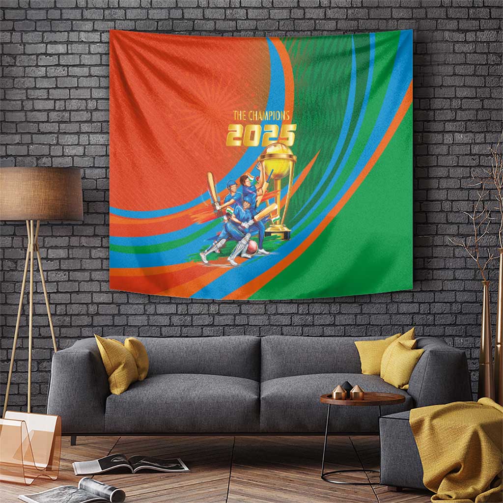 Indian Cricket Men in Blue The Champion 2025 Tapestry