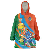 Indian Cricket Men in Blue The Champion 2025 Wearable Blanket Hoodie