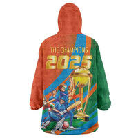 Indian Cricket Men in Blue The Champion 2025 Wearable Blanket Hoodie