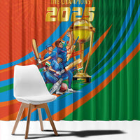 Indian Cricket Men in Blue The Champion 2025 Window Curtain