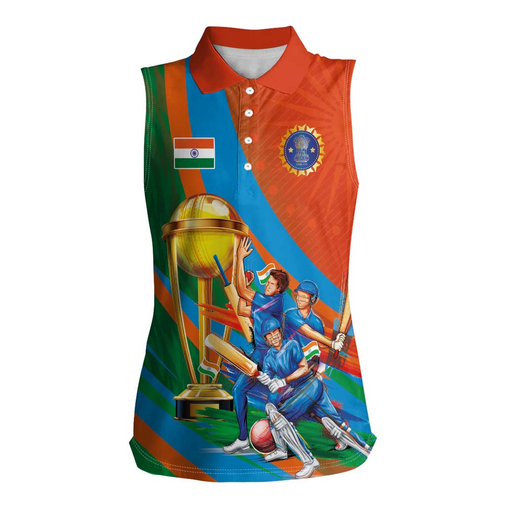 Indian Cricket Men in Blue The Champion 2025 Women Sleeveless Polo Shirt