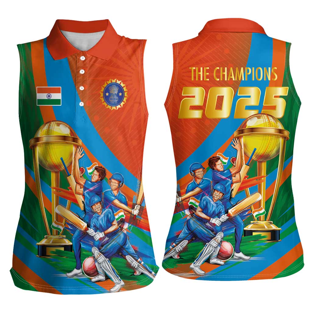 Indian Cricket Men in Blue The Champion 2025 Women Sleeveless Polo Shirt