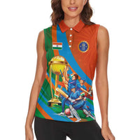 Indian Cricket Men in Blue The Champion 2025 Women Sleeveless Polo Shirt