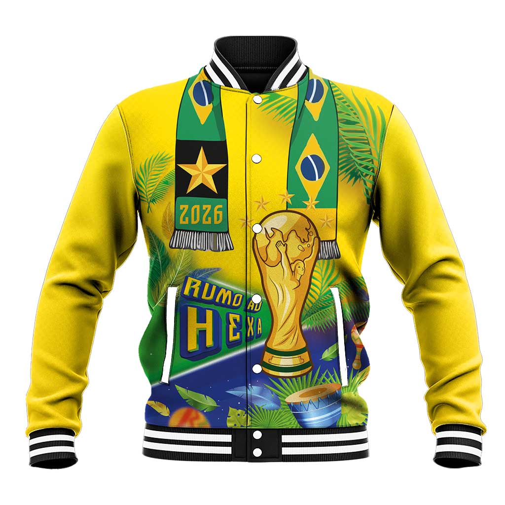 Brasil Football Custom Baseball Jacket Rumo ao Hexa 2026