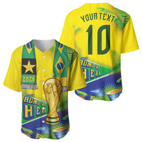 Brasil Football Custom Baseball Jersey Rumo ao Hexa 2026