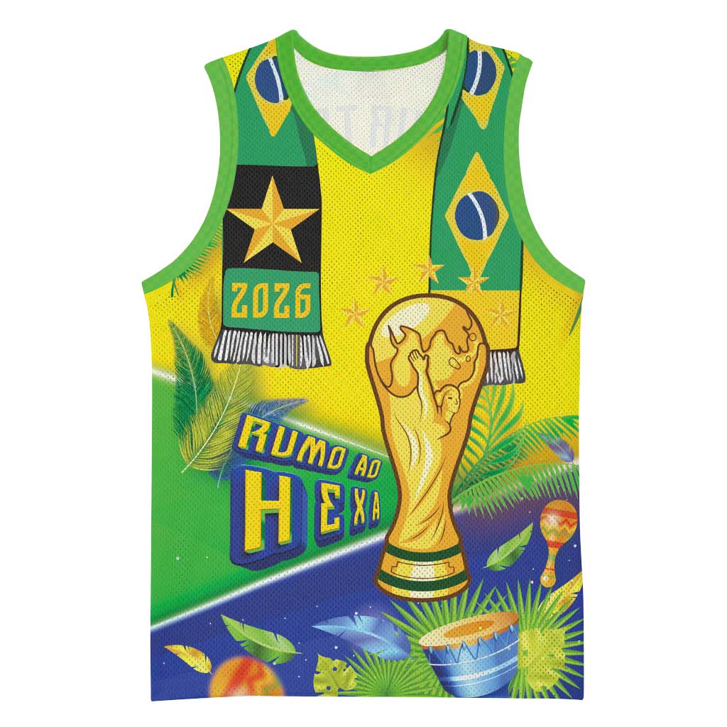 Brasil Football Custom Basketball Jersey Rumo ao Hexa 2026