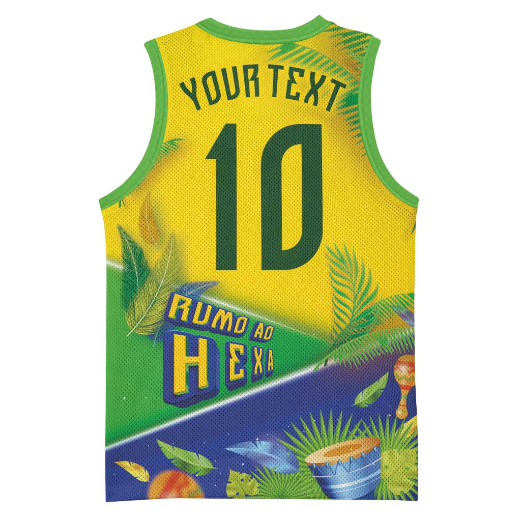 Brasil Football Custom Basketball Jersey Rumo ao Hexa 2026