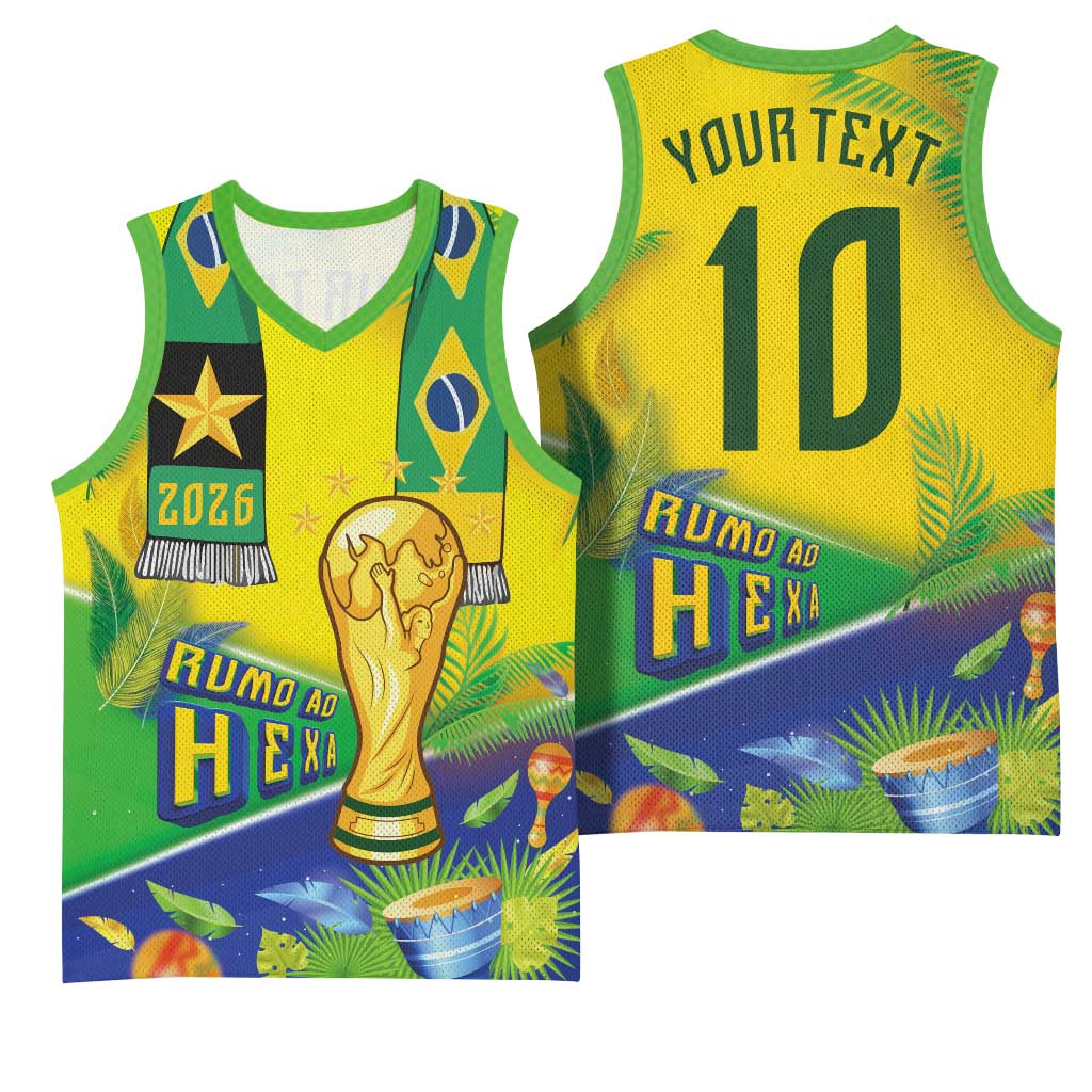Brasil Football Custom Basketball Jersey Rumo ao Hexa 2026