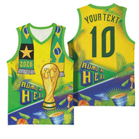 Brasil Football Custom Basketball Jersey Rumo ao Hexa 2026