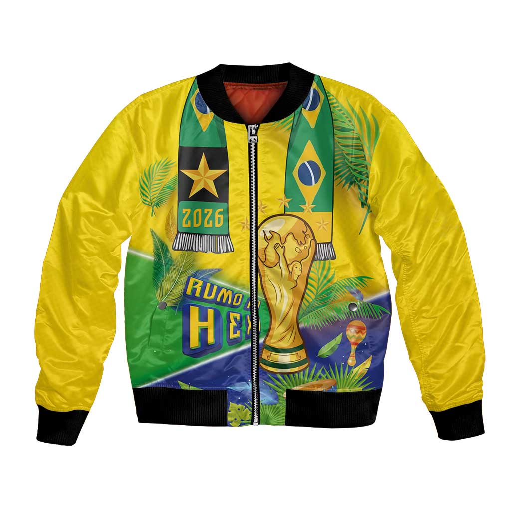 Brasil Football Custom Bomber Jacket Rumo ao Hexa 2026