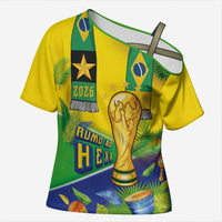 Brasil Football Custom Cross Shoulder Shirt Rumo ao Hexa 2026