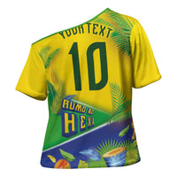 Brasil Football Custom Cross Shoulder Shirt Rumo ao Hexa 2026