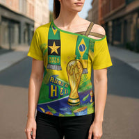 Brasil Football Custom Cross Shoulder Shirt Rumo ao Hexa 2026