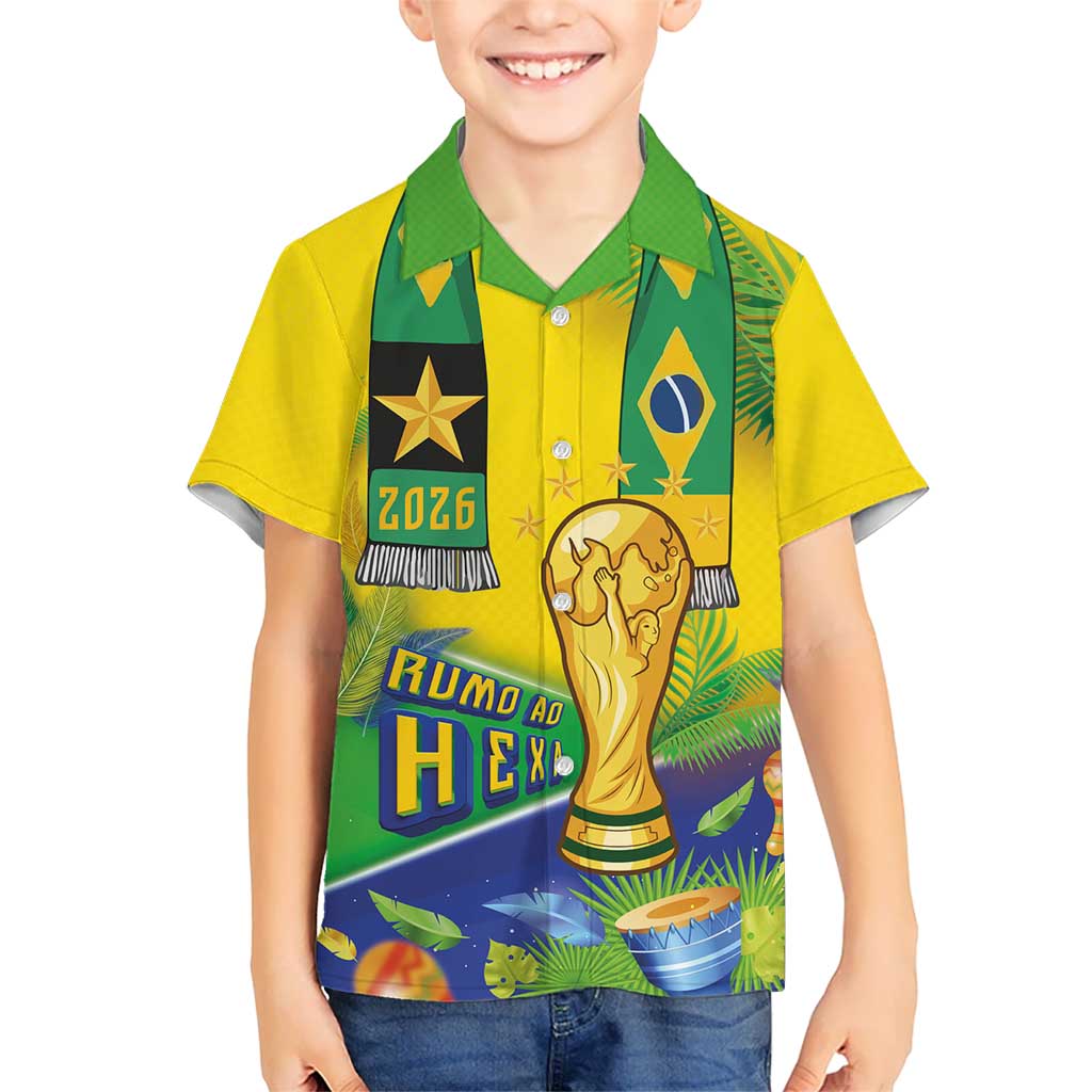 Brasil Football Custom Hawaiian Shirt Rumo ao Hexa 2026