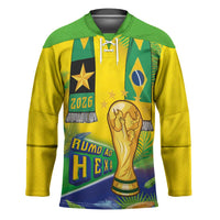 Brasil Football Custom Hockey Jersey Rumo ao Hexa 2026