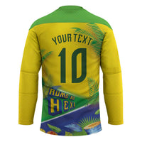 Brasil Football Custom Hockey Jersey Rumo ao Hexa 2026