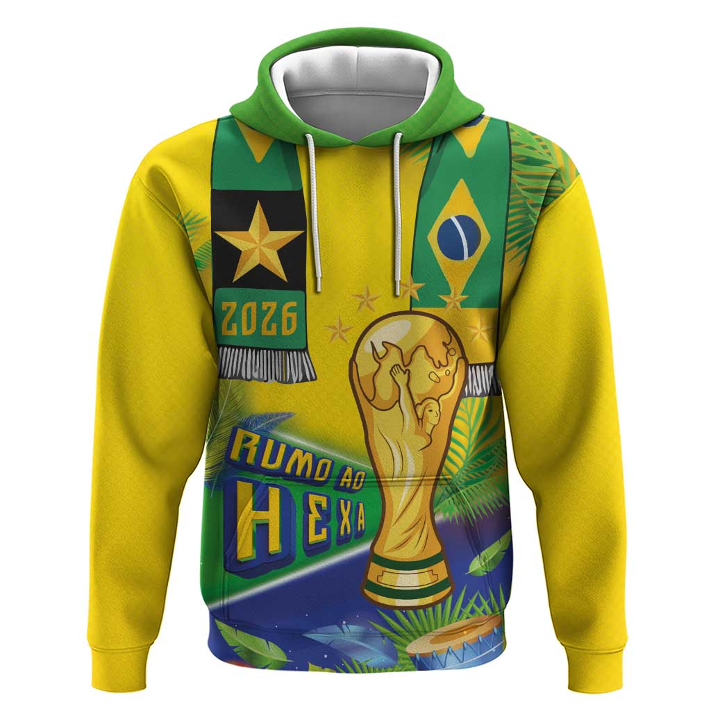 Brasil Football Custom Hoodie Rumo ao Hexa 2026