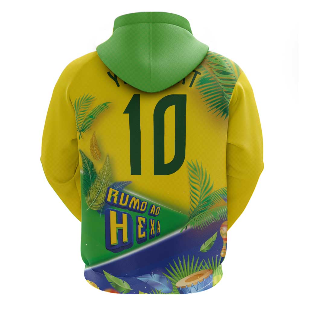 Brasil Football Custom Hoodie Rumo ao Hexa 2026
