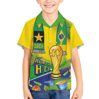 Brasil Football Custom Kid Hawaiian Shirt Rumo ao Hexa 2026