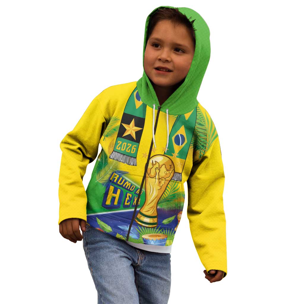 Brasil Football Custom Kid Hoodie Rumo ao Hexa 2026