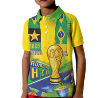 Brasil Football Custom Kid Polo Shirt Rumo ao Hexa 2026