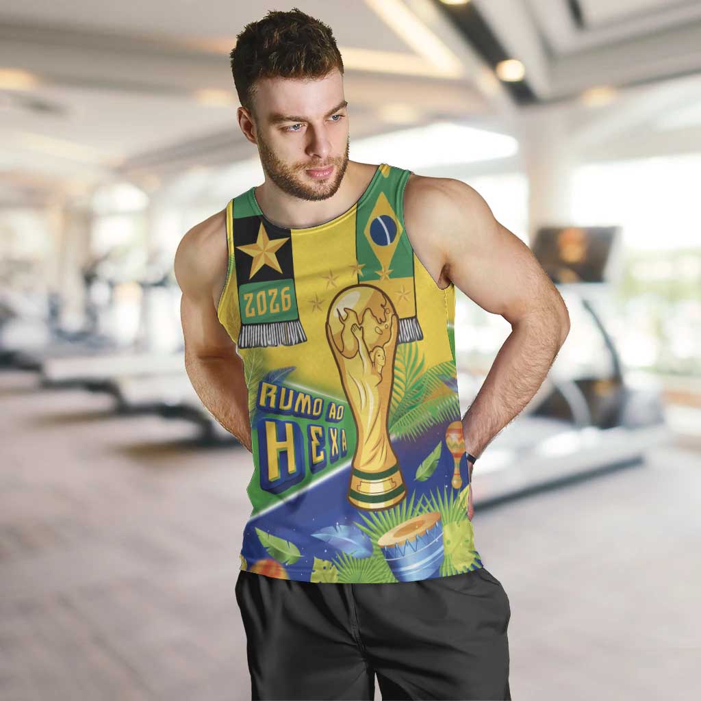 Brasil Football Custom Men Tank Top Rumo ao Hexa 2026