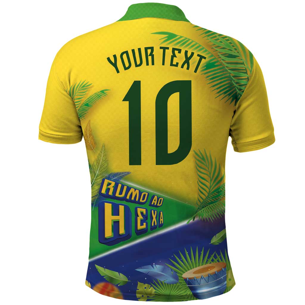 Brasil Football Custom Polo Shirt Rumo ao Hexa 2026