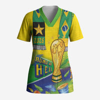 Brasil Football Custom Scrub Top Rumo ao Hexa 2026