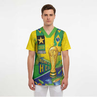 Brasil Football Custom Scrub Top Rumo ao Hexa 2026