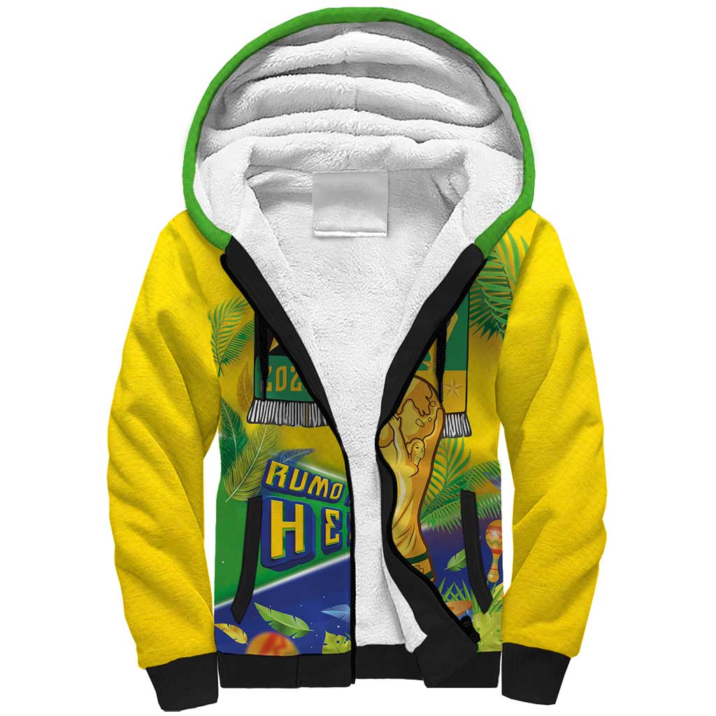 Brasil Football Custom Sherpa Hoodie Rumo ao Hexa 2026