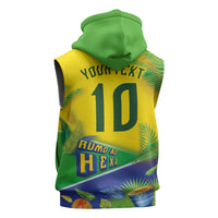 Brasil Football Custom Sleeveless Hoodie Rumo ao Hexa 2026