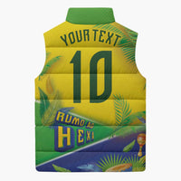 Brasil Football Custom Sleeveless Puffer Jacket Rumo ao Hexa 2026