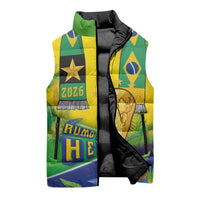 Brasil Football Custom Sleeveless Puffer Jacket Rumo ao Hexa 2026