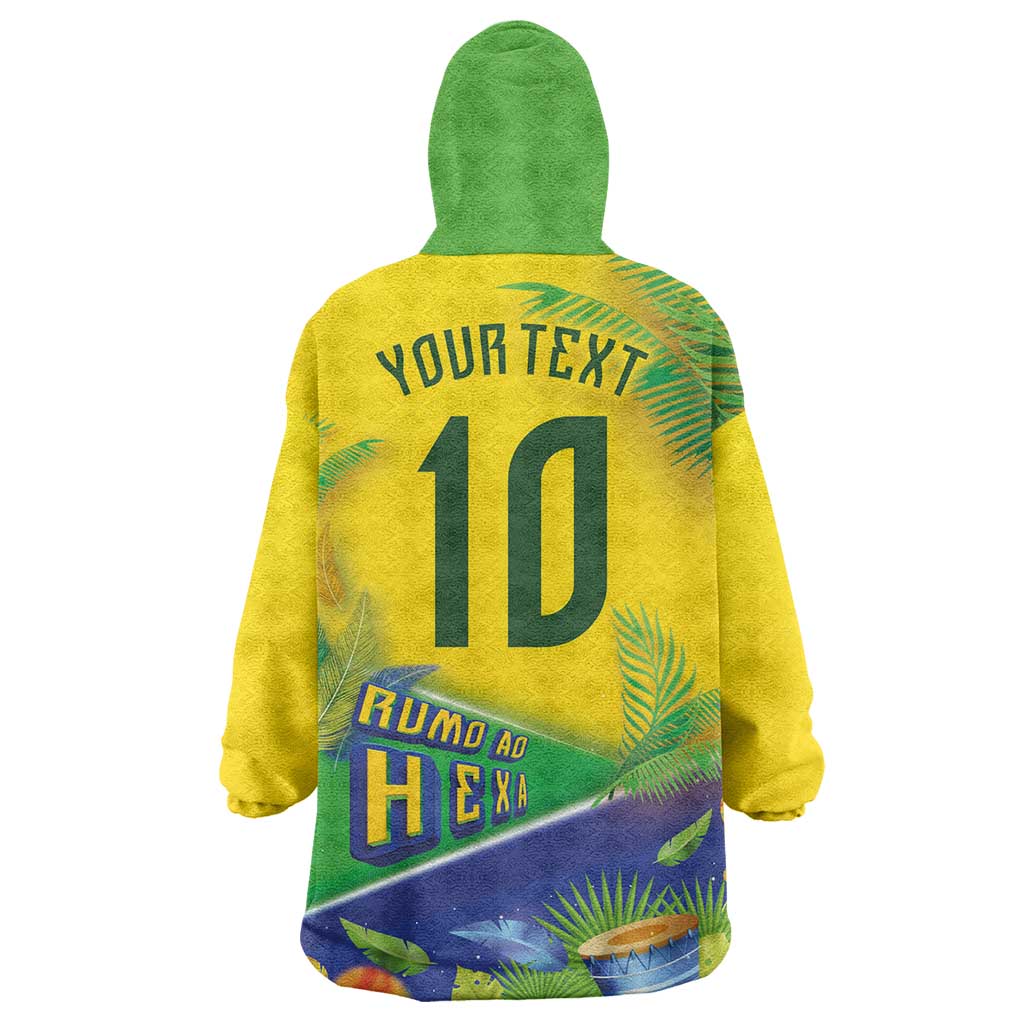Brasil Football Custom Wearable Blanket Hoodie Rumo ao Hexa 2026