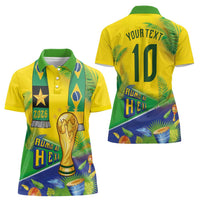 Brasil Football Custom Women Polo Shirt Rumo ao Hexa 2026
