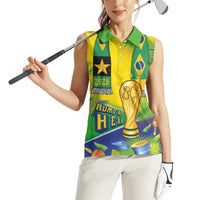 Brasil Football Custom Women Sleeveless Polo Shirt Rumo ao Hexa 2026
