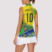 Brasil Football Custom Women Sleeveless Polo Shirt Rumo ao Hexa 2026