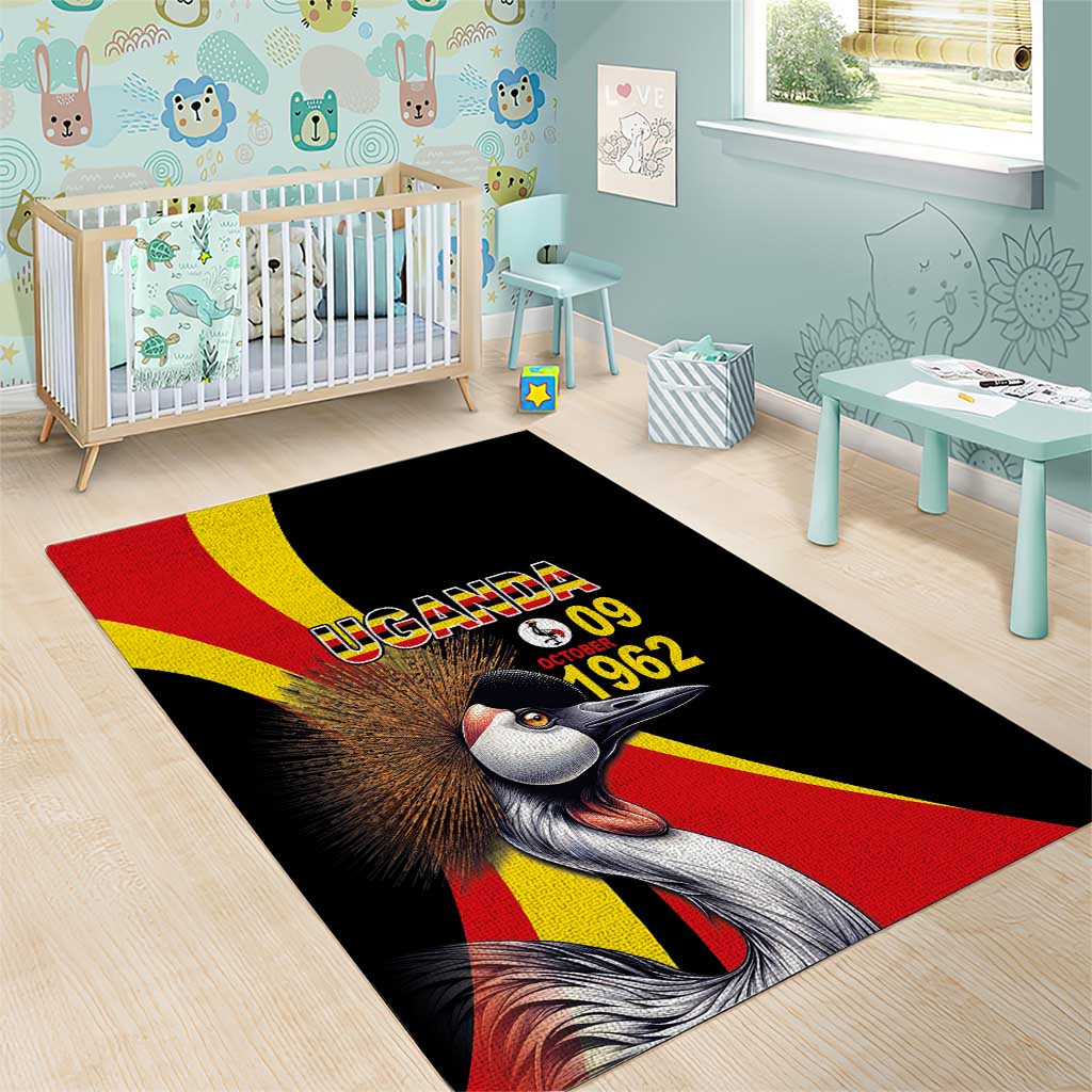 Uganda Independence Day with Crowned Cranes Area Rug - Wonder Print Shop
