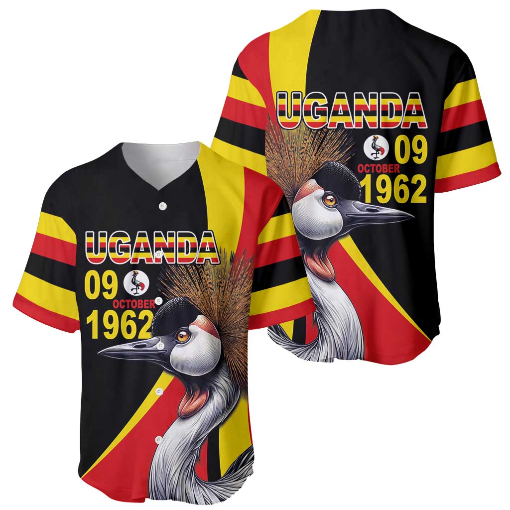Uganda Independence Day with Crowned Cranes Baseball Jersey - Wonder Print Shop