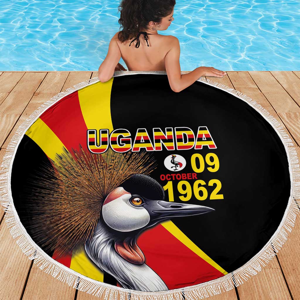 Uganda Independence Day with Crowned Cranes Beach Blanket - Wonder Print Shop