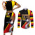 Uganda Independence Day with Crowned Cranes Couples Matching Short Sleeve Bodycon Dress and Long Sleeve Button Shirt - Wonder Print Shop
