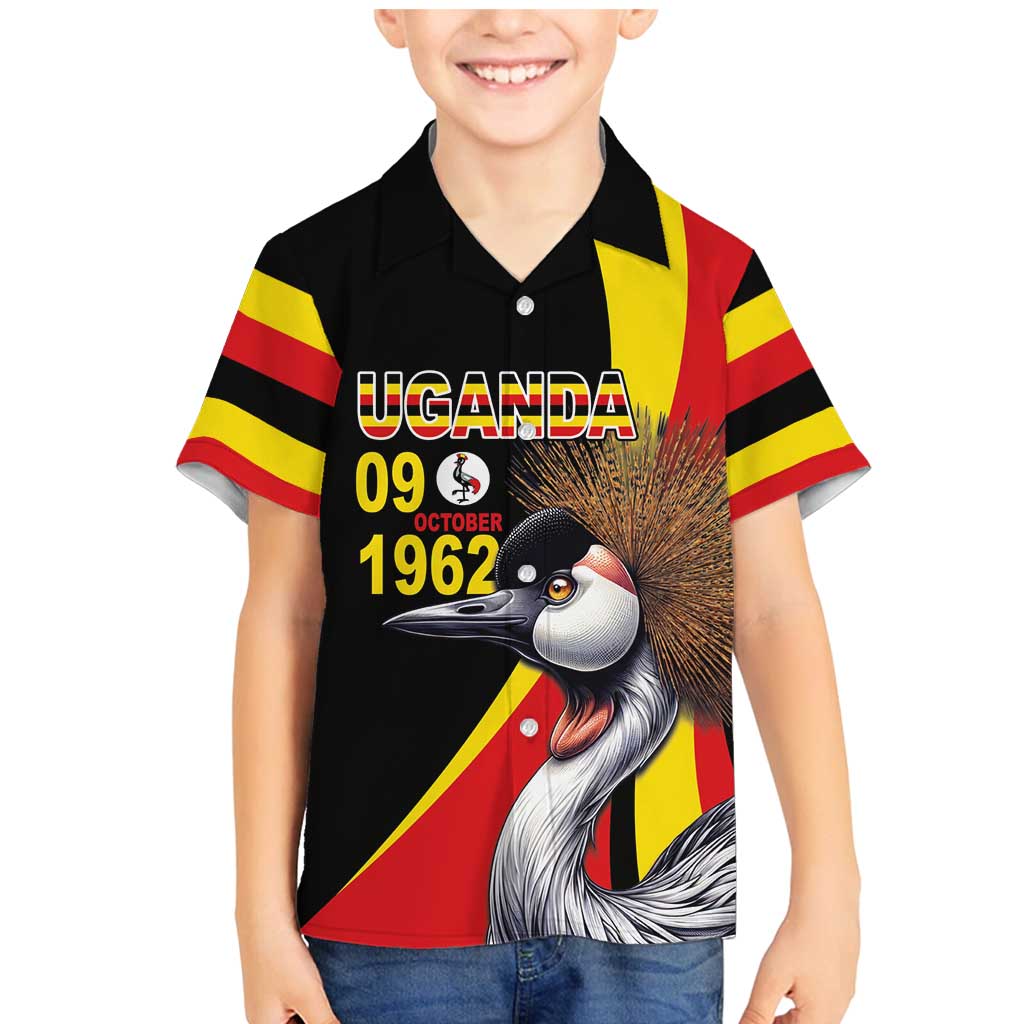 Uganda Independence Day with Crowned Cranes Family Matching Mermaid Dress and Hawaiian Shirt - Wonder Print Shop