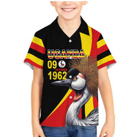 Uganda Independence Day with Crowned Cranes Family Matching Mermaid Dress and Hawaiian Shirt - Wonder Print Shop