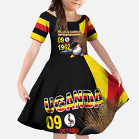 Uganda Independence Day with Crowned Cranes Family Matching Off Shoulder Maxi Dress and Hawaiian Shirt - Wonder Print Shop
